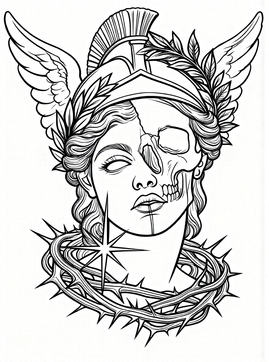 Clean tattoo line art
